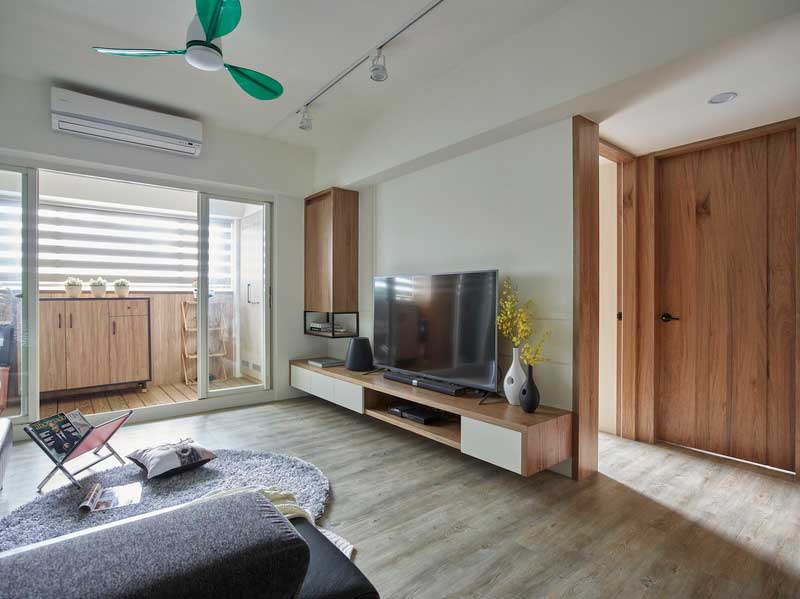 深圳鹽田區(qū)北歐風(fēng)格家居住宅裝修設(shè)計(jì)效果圖客廳電視背景墻