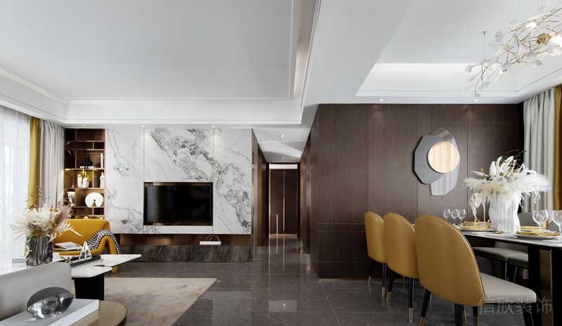 深圳龍崗坂田萬科第五園輕奢風大戶型樣板間設計客餐廳 深圳龍崗坂田萬科第五園輕奢風大戶型樣板間設計客餐廳
