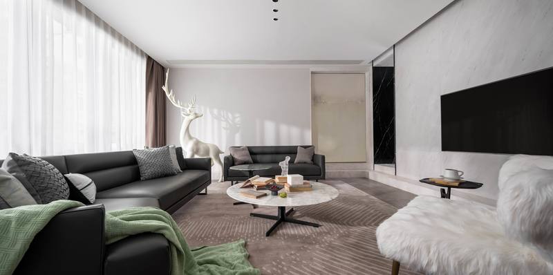 深圳羅湖區(qū)極簡(jiǎn)風(fēng)80平方復(fù)式小戶型裝修設(shè)計(jì)軟裝陳設(shè)