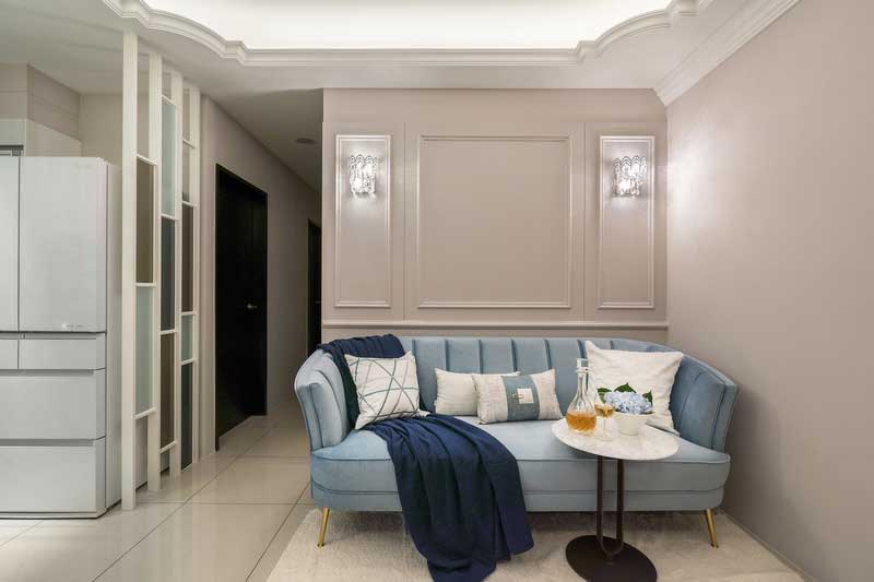 深圳鹽田區簡歐風格家居住房裝修設計客廳白卡蘭沙發 深圳鹽田區簡歐風格家居住房裝修設計客廳白卡蘭沙發