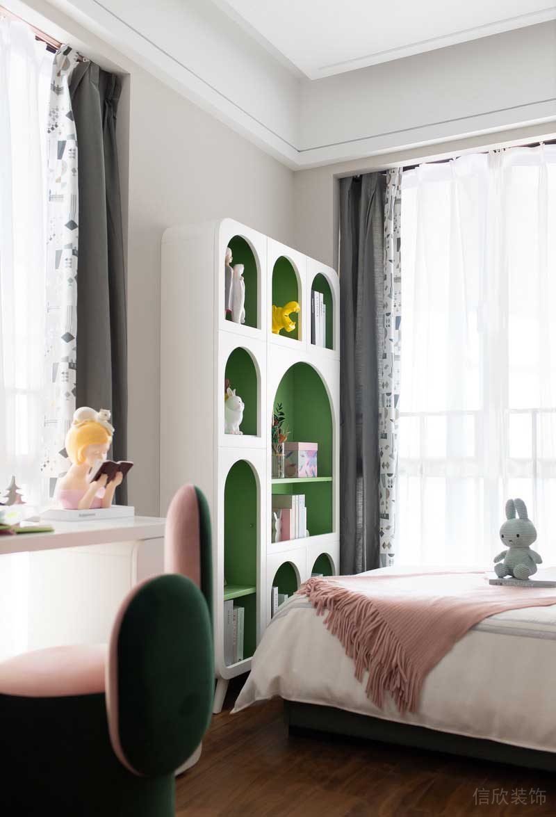 深圳龍崗坂田萬科第五園輕奢風大戶型樣板間設計兒童房裝飾柜 深圳龍崗坂田萬科第五園輕奢風大戶型樣板間設計兒童房裝飾柜