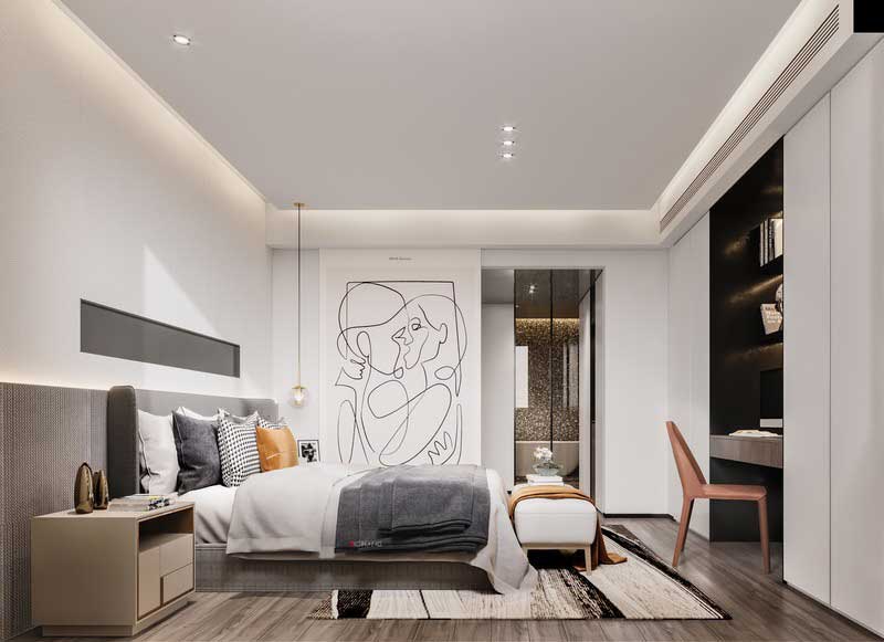 南山區(qū)現(xiàn)代北歐風格家居住宅裝修主臥