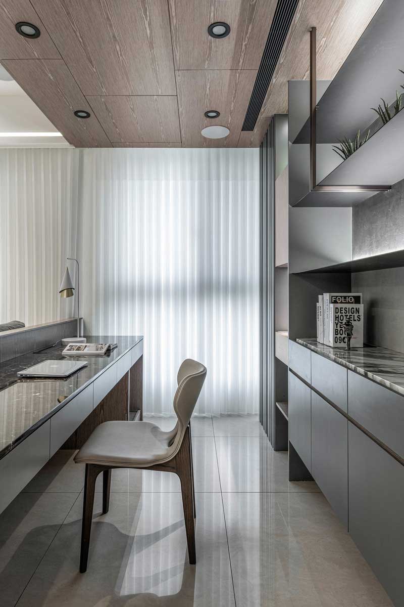 深圳福田區現代風格家庭新房裝修工程案例開放式書房家具 深圳福田區現代風格家庭新房裝修工程案例開放式書房家具