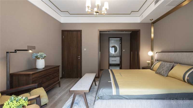 深圳南山新中式風(fēng)格家居裝修主臥