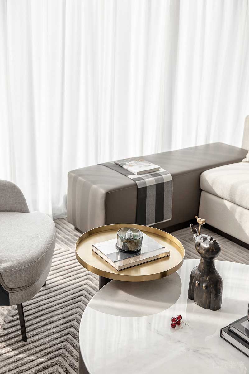 深圳鹽田區現代輕奢家庭裝修設計客廳茶幾 深圳鹽田區現代輕奢家庭裝修設計客廳茶幾