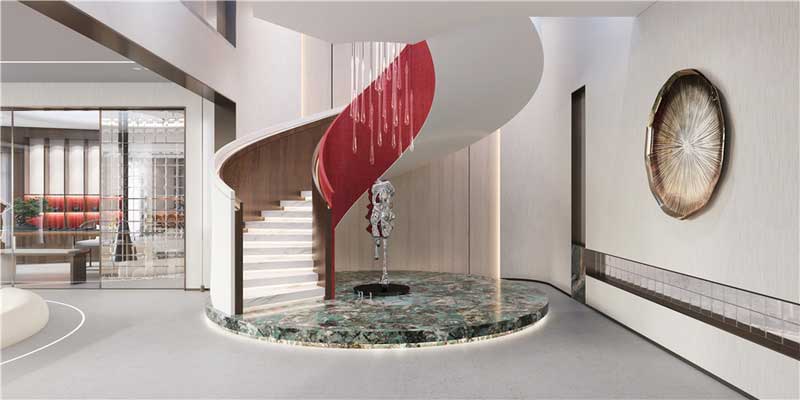 深圳福田區輕奢新中式住宅裝修施工實景圖樓梯廳 深圳福田區輕奢新中式住宅裝修施工實景圖樓梯廳