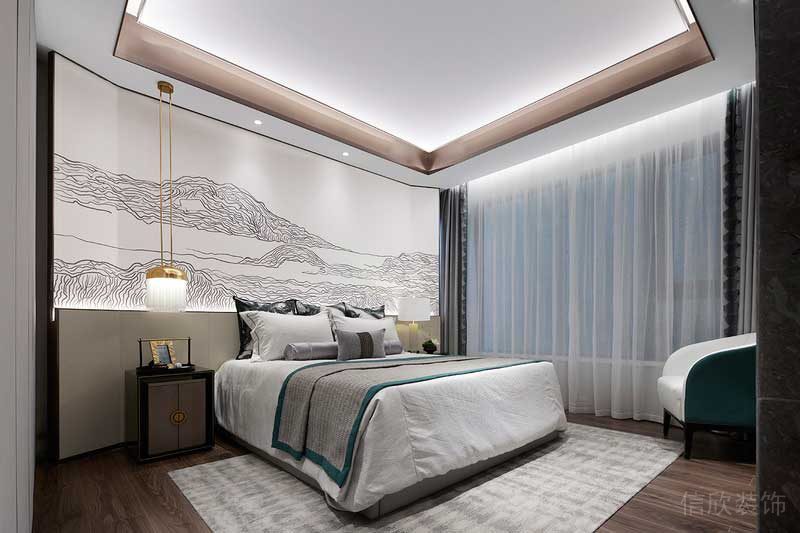 深圳鹽田新中式樣板房設(shè)計(jì)案例主臥 深圳鹽田新中式樣板房設(shè)計(jì)案例主臥