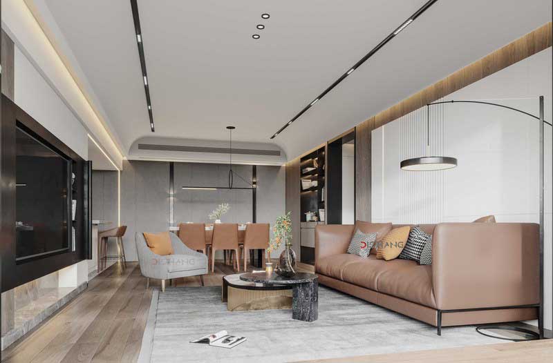 南山區(qū)現(xiàn)代北歐風格家居住宅裝修沙發(fā)背景墻