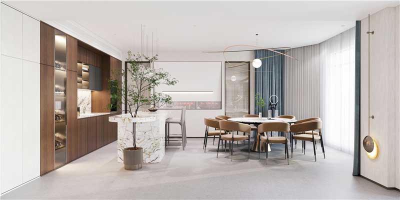 深圳福田區輕奢新中式住宅裝修施工實景圖餐廳 深圳福田區輕奢新中式住宅裝修施工實景圖餐廳