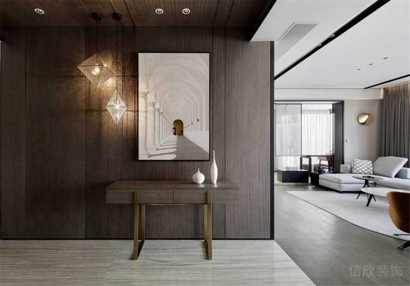 深圳龍華區(qū)2021年極簡風格新房裝修案例玄關效果圖