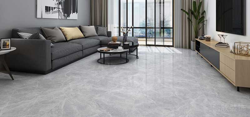 大理石灰色瓷磚無縫工藝創(chuàng)意設計木質(zhì)簡約柜大廳客廳裝修區(qū)