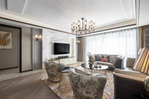 深圳羅湖現(xiàn)代輕奢風格裝修客廳效果圖