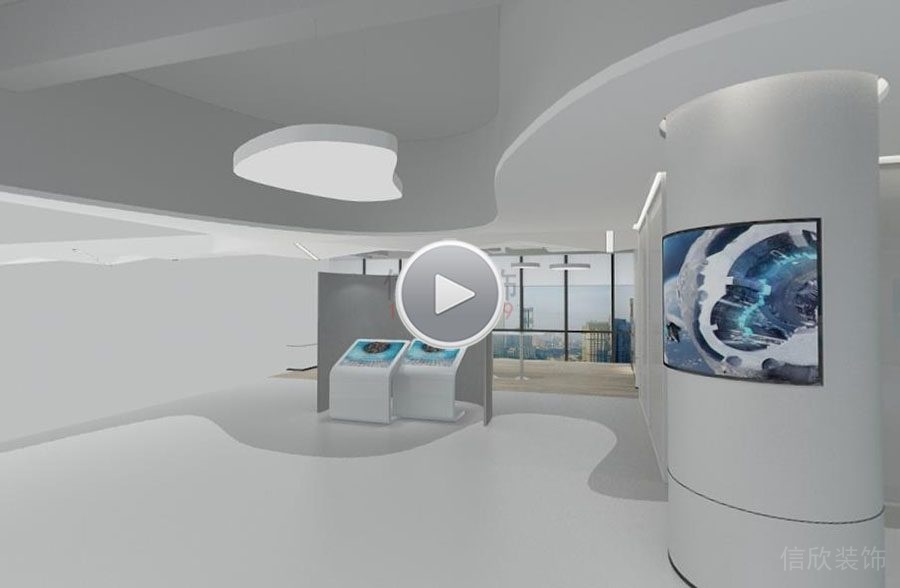 深圳龍崗科技公司展廳裝修設(shè)計(jì)觸摸屏體驗(yàn)臺(tái) 1