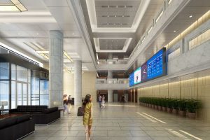 現(xiàn)代輕奢風(fēng)辦公室過道大理石瓷磚黑色美縫地板通體設(shè)計