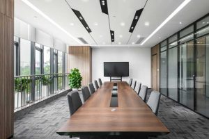 深圳羅湖區(qū)華潤大廈現(xiàn)代簡約風(fēng)格辦公室設(shè)計案例會議室效果圖