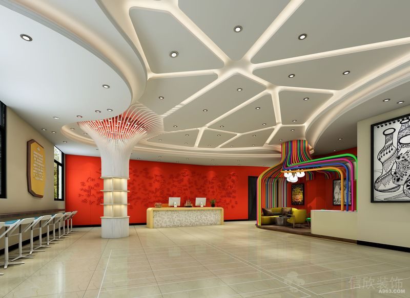 天花線條直線設(shè)計水吧臺茶室墻體設(shè)計辦公室大廳培訓(xùn)教育機(jī)構(gòu)