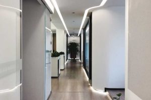 辦公室過道弧線天花創(chuàng)意led燈帶設(shè)計引導(dǎo)式木質(zhì)過道創(chuàng)意設(shè)計地臺創(chuàng)意辦公室玻璃