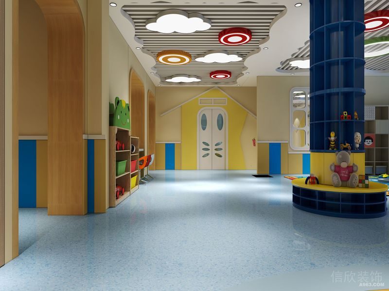 童趣兒童創(chuàng)意機構(gòu)設(shè)計興趣班裝修墻體收納墻柜休息區(qū)座椅