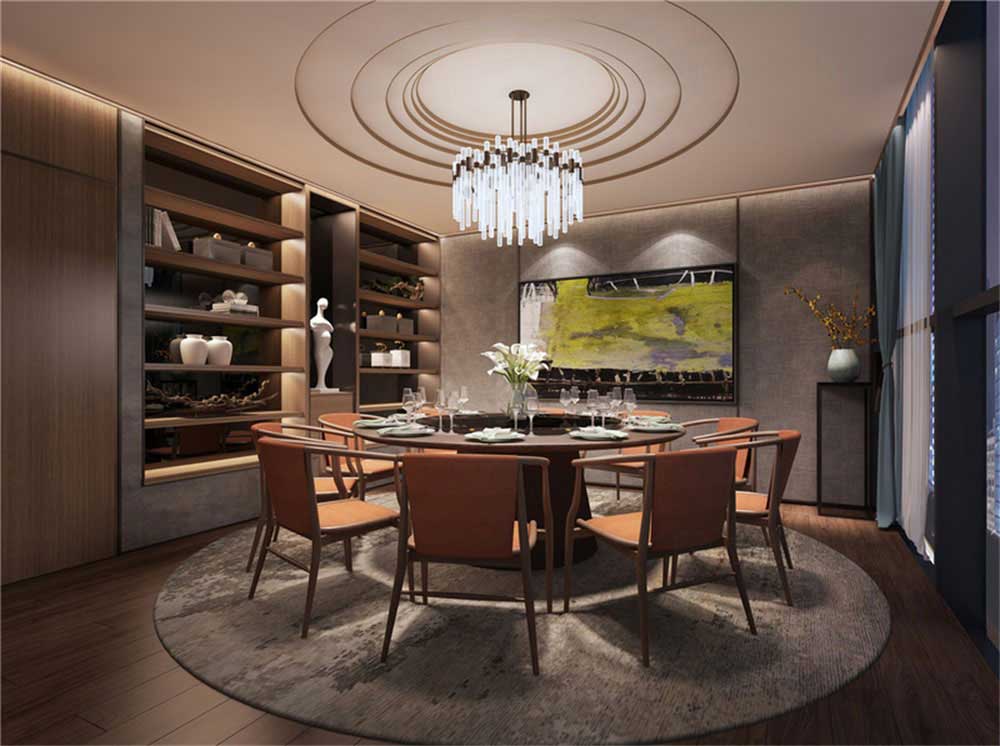 深圳龍崗現代中式風格餐廳裝修設計家庭包間 深圳龍崗現代中式風格餐廳裝修設計家庭包間