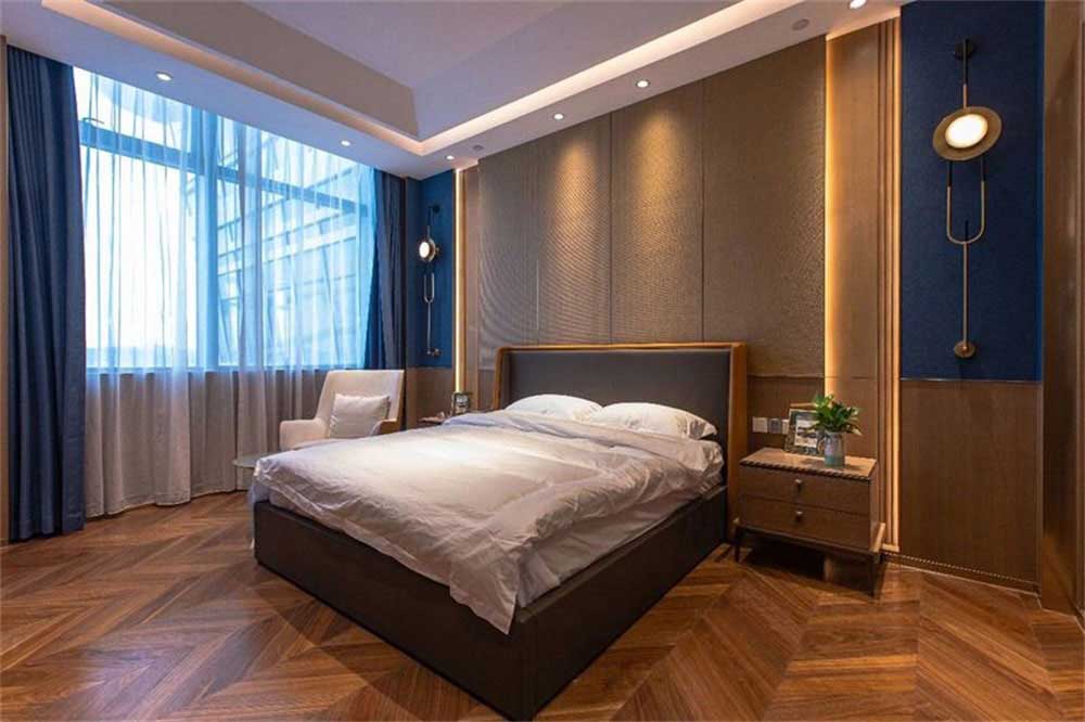 深圳龍崗藍(lán)調(diào)輕奢風(fēng)格酒吧裝修設(shè)計(jì)貴賓客房臥室 深圳龍崗藍(lán)調(diào)輕奢風(fēng)格酒吧裝修設(shè)計(jì)貴賓客房臥室