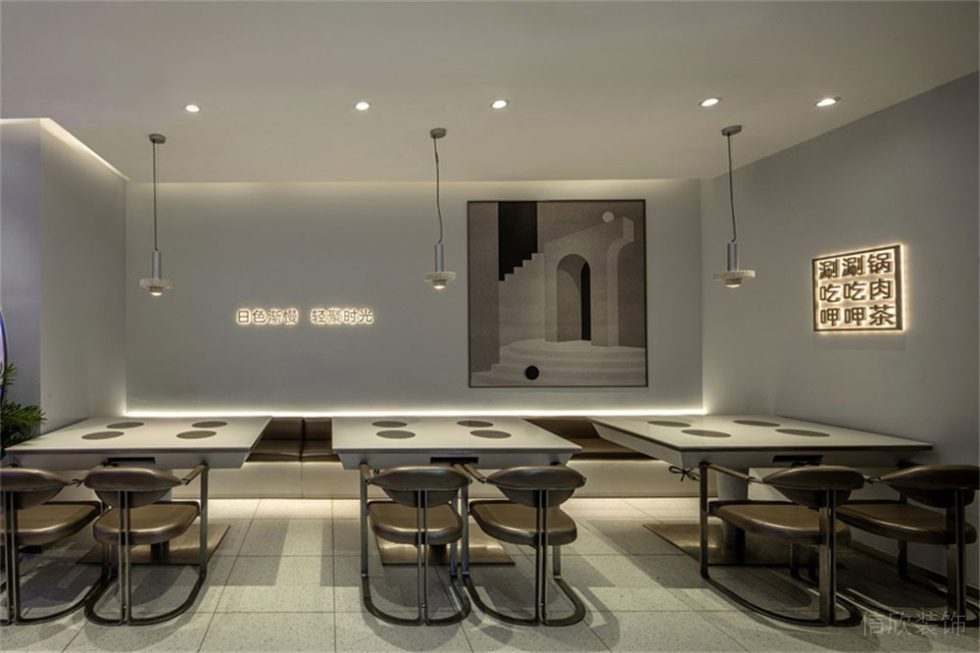 深圳龍崗現(xiàn)代風格火鍋店裝修設計工藝細節(jié)