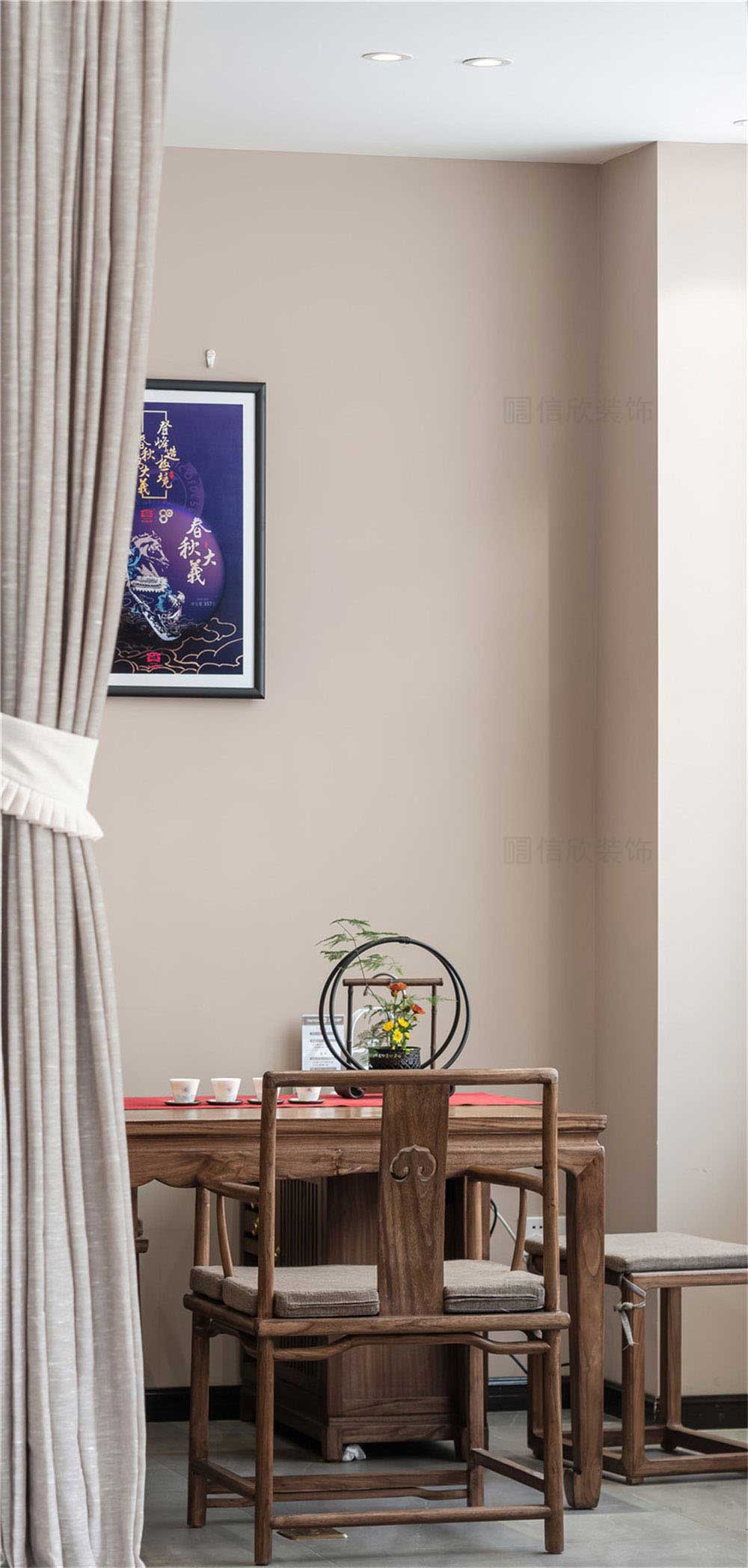 深圳龍崗新中式茶館裝修設(shè)計(jì)接待包間