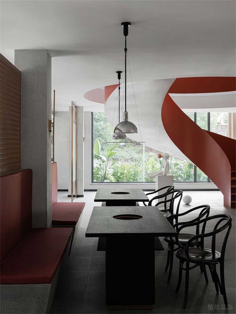 現代中式風格京味餐廳裝修設計不銹鋼藝術吊燈 現代中式風格京味餐廳裝修設計不銹鋼藝術吊燈