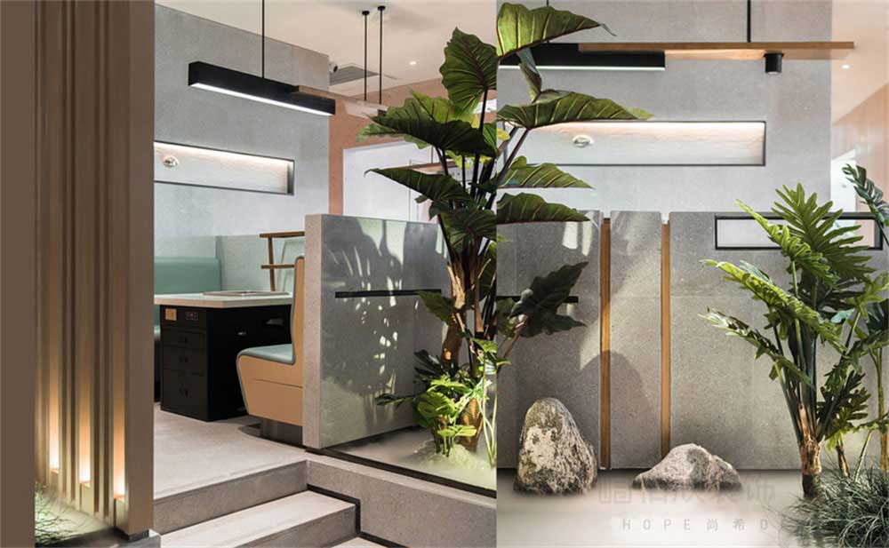 深圳南山現代簡約風格火鍋店裝修設計綠植景觀 深圳南山現代簡約風格火鍋店裝修設計綠植景觀