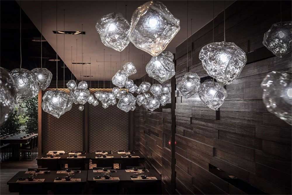 深圳鹽田現代簡約風格火鍋店裝修設計藝術水晶吊燈 深圳鹽田現代簡約風格火鍋店裝修設計藝術水晶吊燈