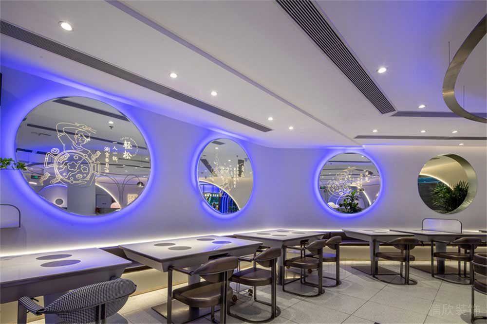 深圳龍崗現(xiàn)代風格火鍋店裝修設計藝術裝飾鏡