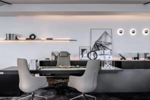 深圳龍崗區(qū)金地龍城中央現(xiàn)代簡約風(fēng)格寫字樓裝修總裁辦公室效果圖