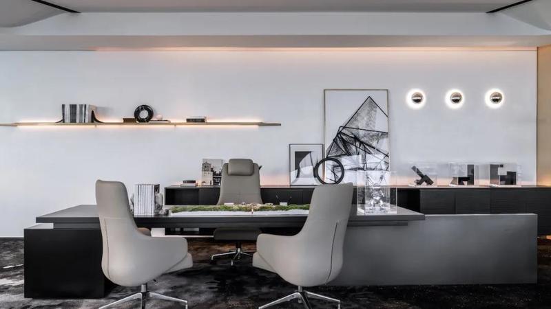 深圳龍崗區(qū)金地龍城中央現(xiàn)代簡(jiǎn)約風(fēng)格公司裝修軟裝陳設(shè)