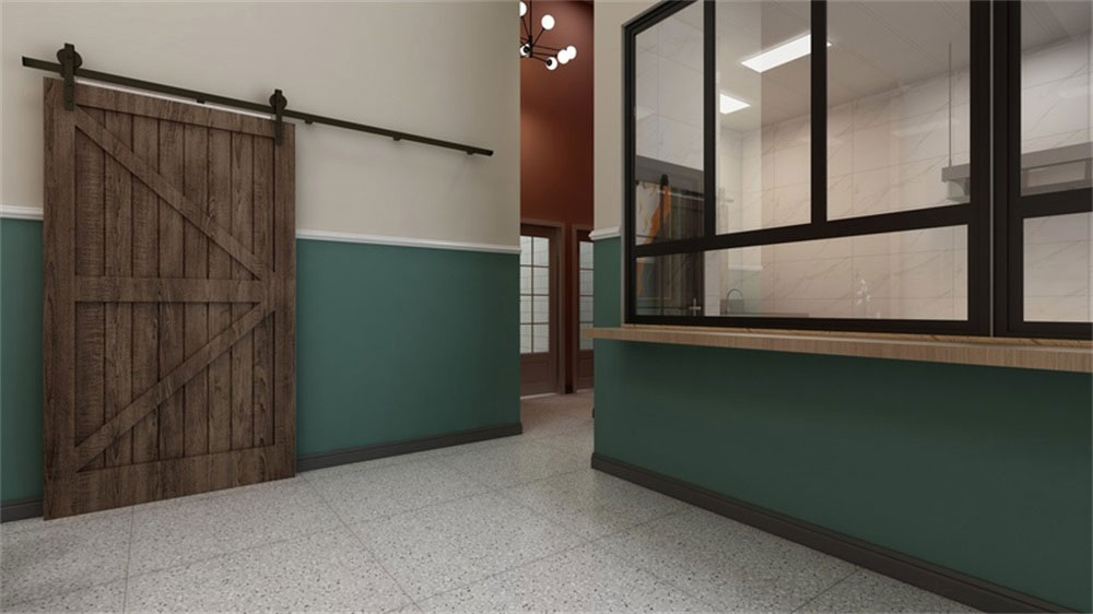 簡約北歐風云南米線連鎖餐館深圳寶安店裝修設計實木推拉門 簡約北歐風云南米線連鎖餐館深圳寶安店裝修設計實木推拉門