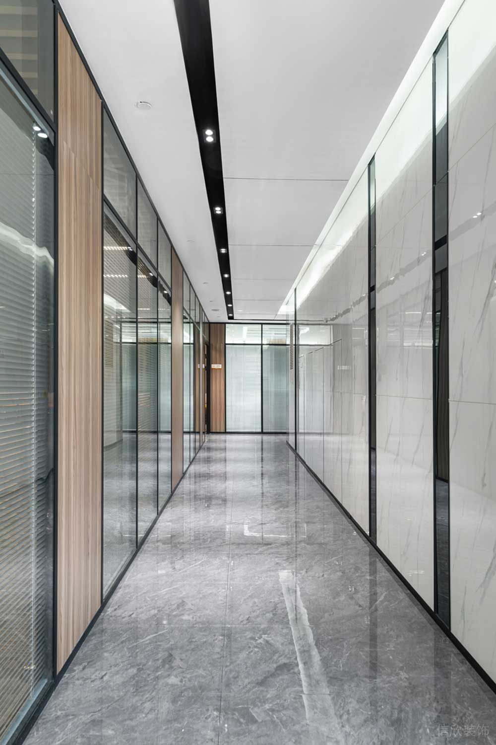 深圳羅湖區華潤大廈現代簡約風格辦公室設計案例過道 深圳羅湖區華潤大廈現代簡約風格辦公室設計案例過道