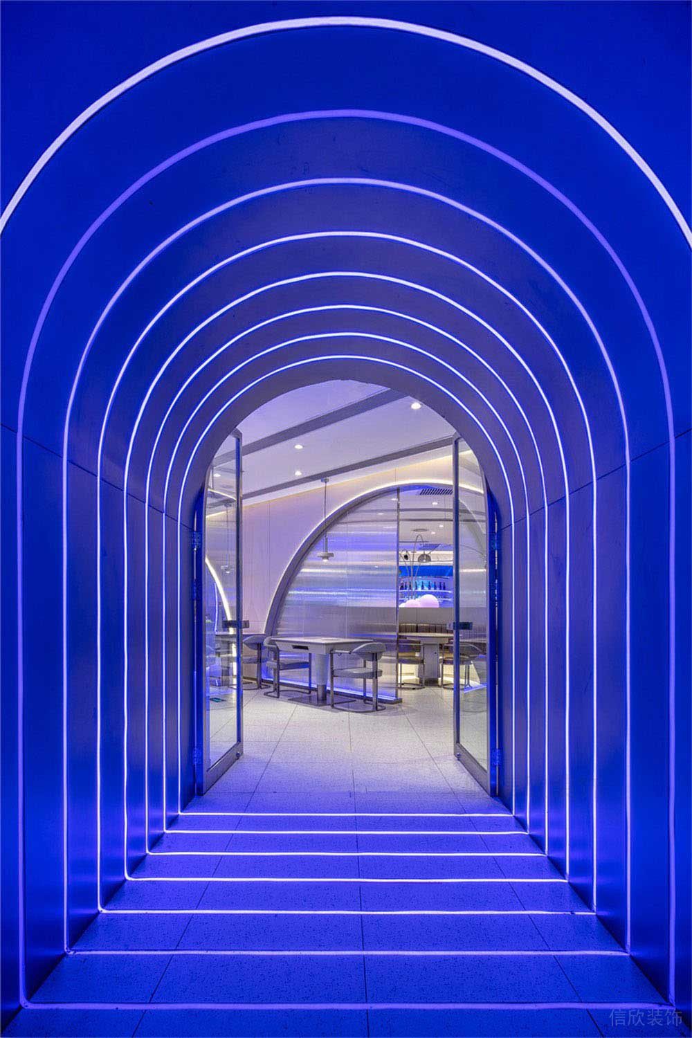 深圳龍崗現(xiàn)代風格火鍋店裝修設計藝術走廊