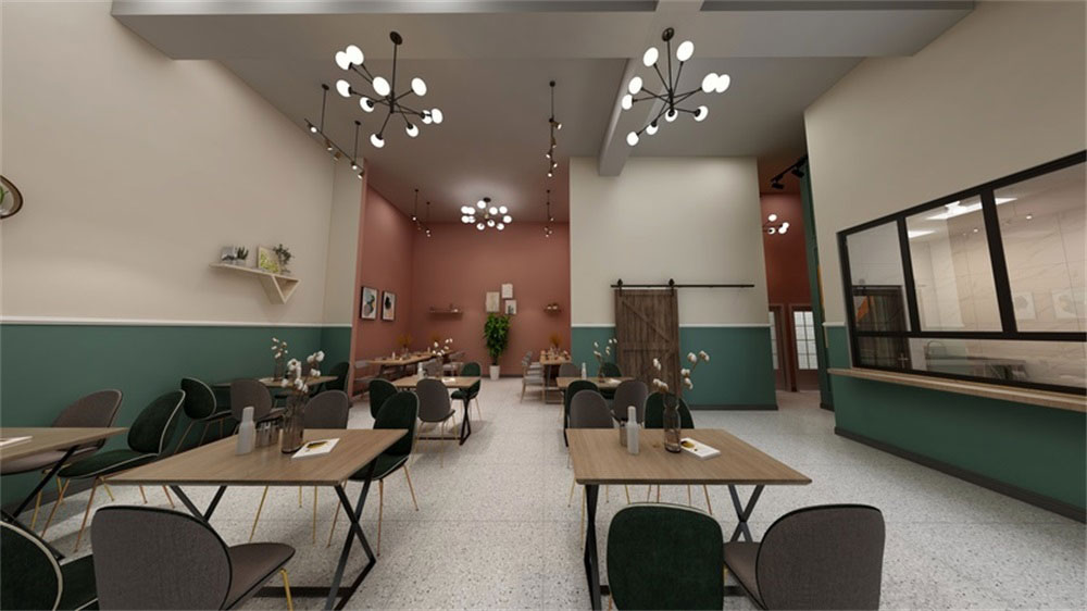 簡約北歐風云南米線連鎖餐館深圳寶安店裝修設計空間布局 簡約北歐風云南米線連鎖餐館深圳寶安店裝修設計空間布局
