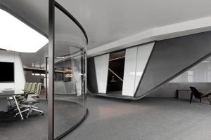 深圳南山區(qū)華潤置地大廈現(xiàn)代風(fēng)格辦公室裝修會議室效果圖