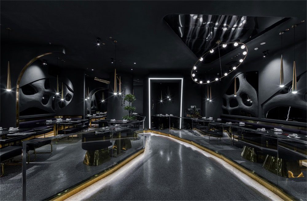 深圳鹽田后現(xiàn)代黑灰色系餐飲店裝修設(shè)計(jì)地面鋪貼 深圳鹽田后現(xiàn)代黑灰色系餐飲店裝修設(shè)計(jì)地面鋪貼