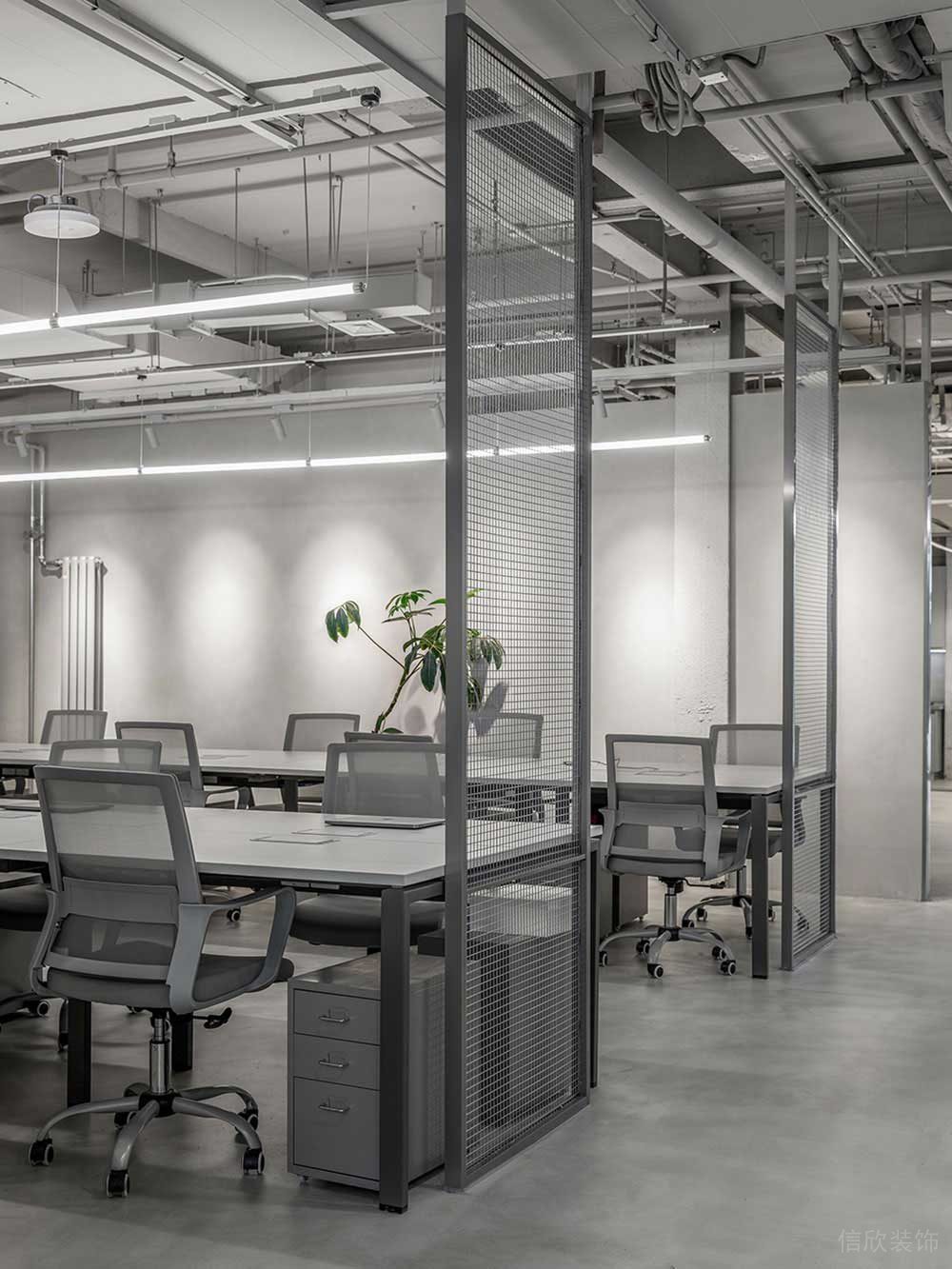 工業風辦公場所工作區空間設計裝修圖