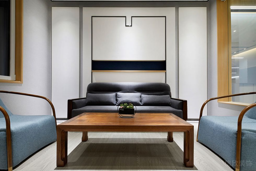 簡約風(fēng)格商務(wù)辦公室洽談室接待區(qū)裝修圖