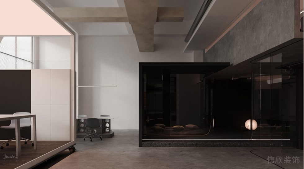 簡約工業(yè)風(fēng)商務(wù)辦公空間過道空間設(shè)計(jì)裝修圖