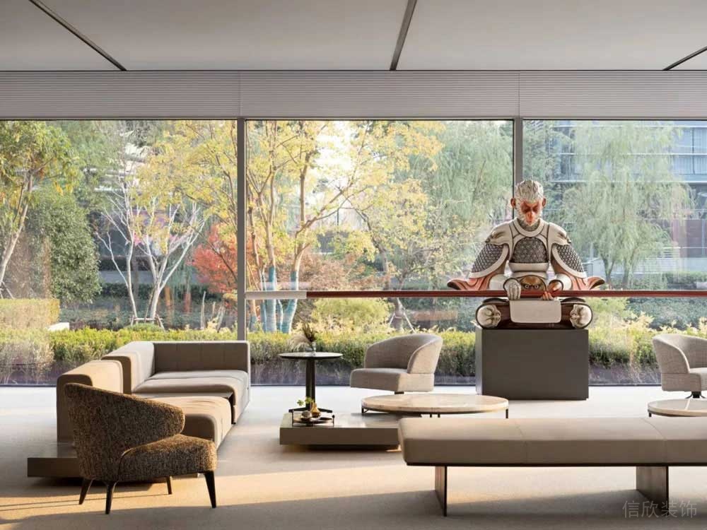 簡(jiǎn)約新中式辦公空間會(huì)客接待區(qū)設(shè)計(jì)裝修圖