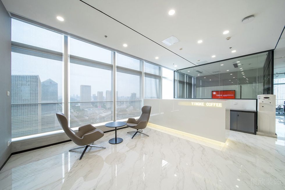 現代風格商務辦公室休閑洽談區空間設計裝修圖