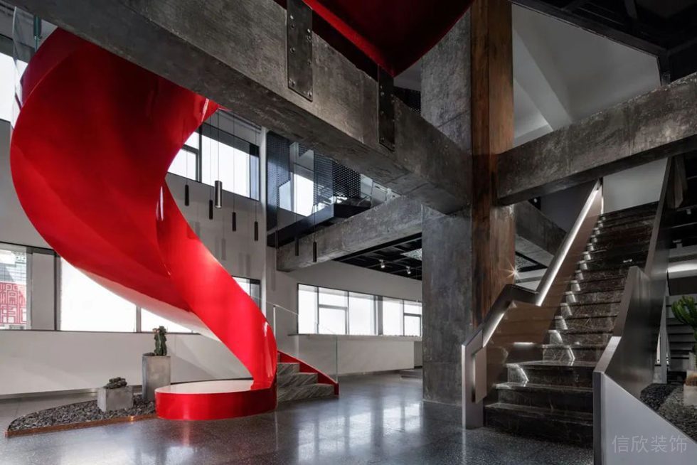 現(xiàn)代工業(yè)風(fēng)辦公室項目樓廳空間裝修圖