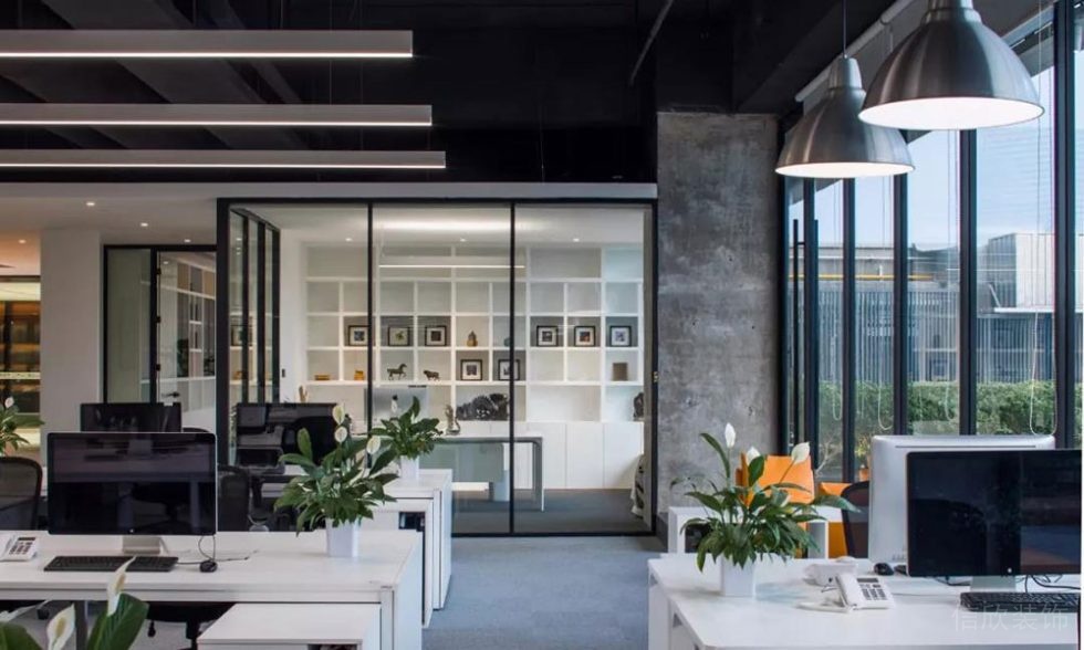 現(xiàn)代工業(yè)風(fēng)商務(wù)辦公場所辦公區(qū)設(shè)計裝修圖