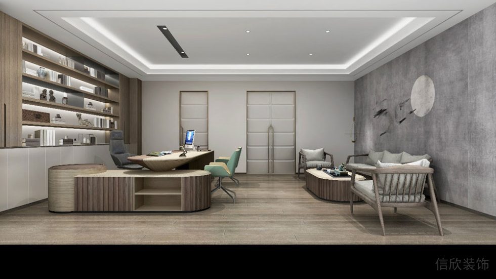 現(xiàn)代簡(jiǎn)約風(fēng)格董事長(zhǎng)辦公室設(shè)計(jì)裝修圖