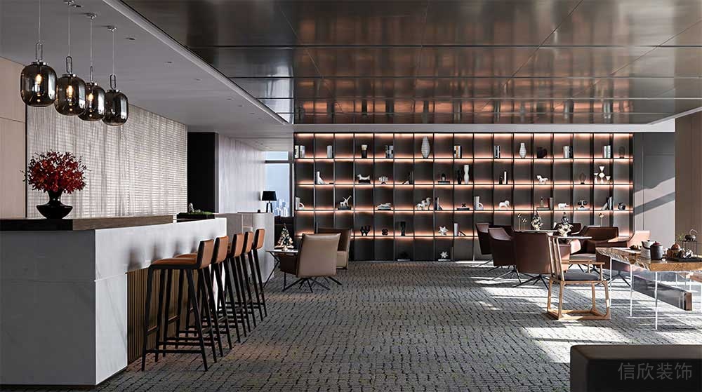 現代輕奢風辦公室貴賓接待廳設計裝修圖