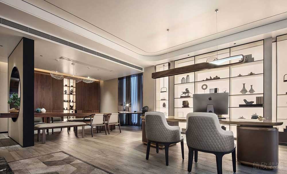 現(xiàn)代中式辦公室董事長辦公室設計裝修圖