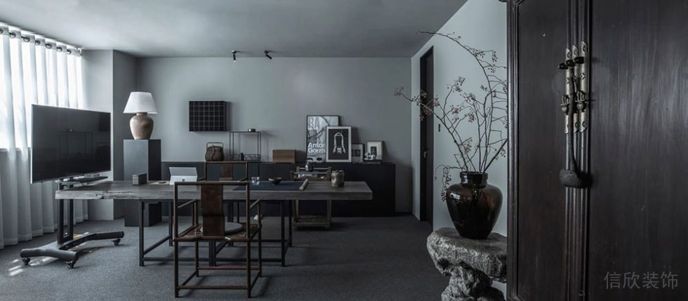 新中式風格辦公場所案例總經(jīng)理辦公室設(shè)計裝修圖