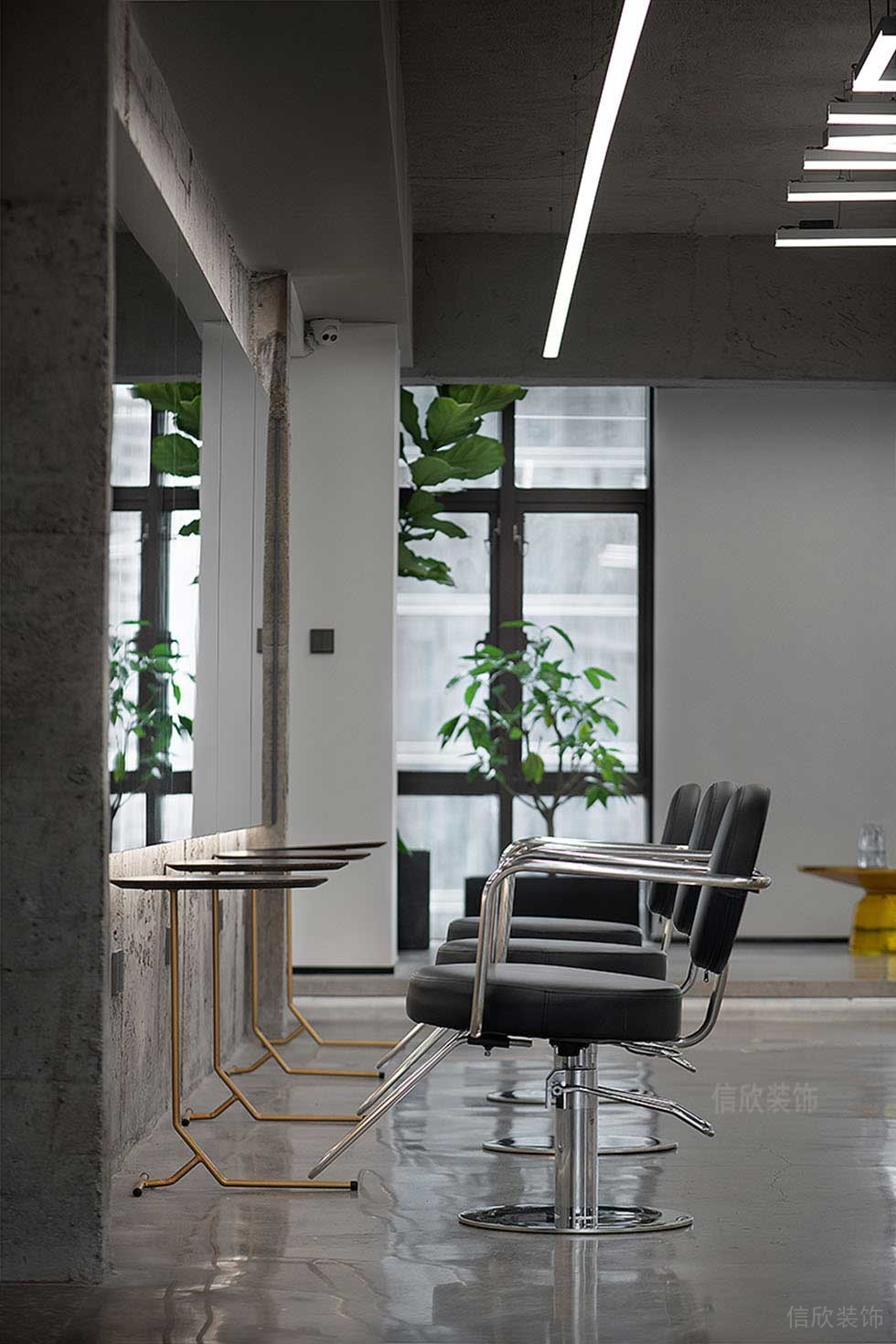 現(xiàn)代工業(yè)風(fēng)理發(fā)店美發(fā)區(qū)裝修設(shè)計